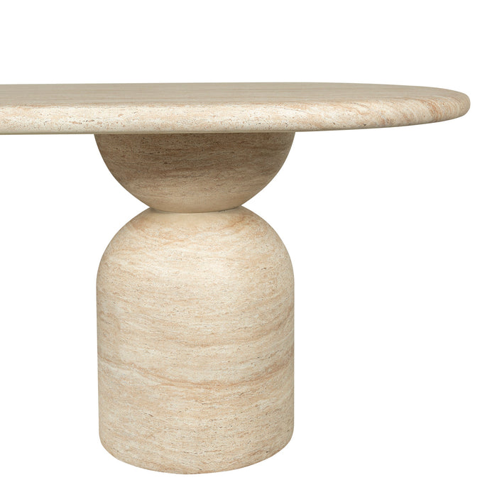 Palatino 2.2m Oval Dining Table - Light Travertine Look