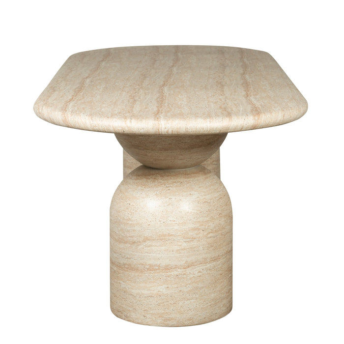 Palatino 2.2m Oval Dining Table - Light Travertine Look