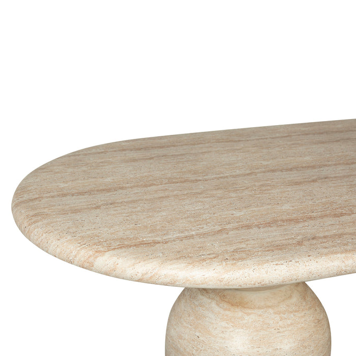 Palatino 2.2m Oval Dining Table - Light Travertine Look