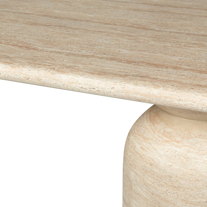 Palatino 2.2m Oval Dining Table - Light Travertine Look