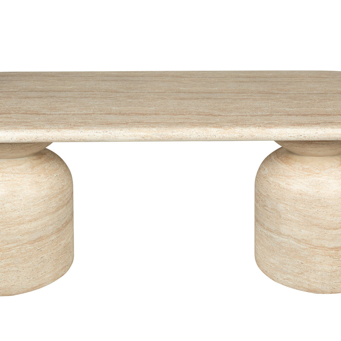 Palatino 2.2m Oval Dining Table - Light Travertine Look