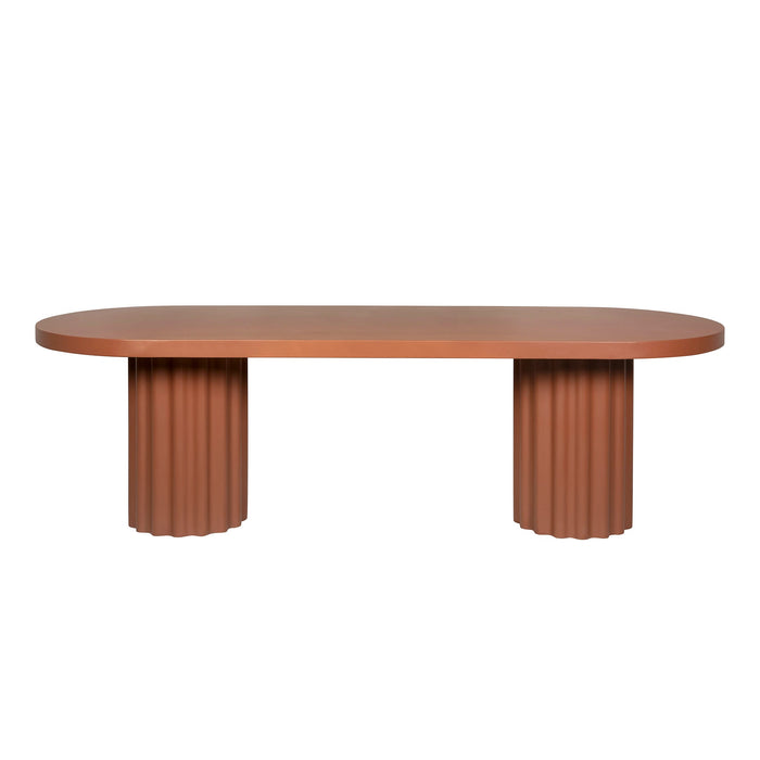 Sovana 2.4m Concrete Dining Table - Terracotta