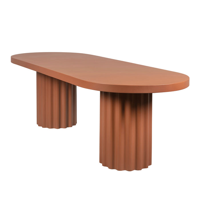 Sovana 2.4m Concrete Dining Table - Terracotta