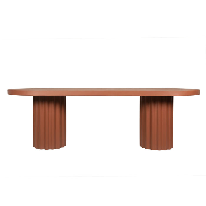 Sovana 2.4m Concrete Dining Table - Terracotta