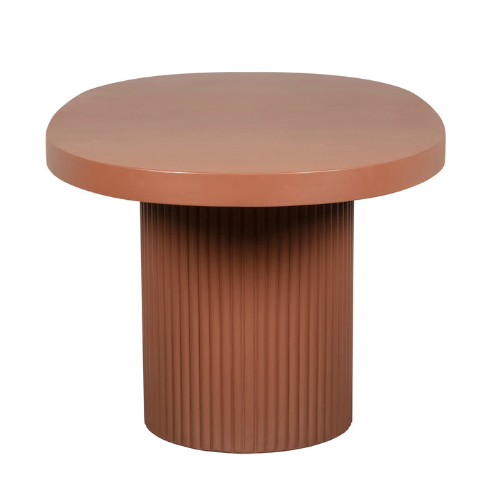 Alaric 2m Concrete Oval Dining Table - Terracotta