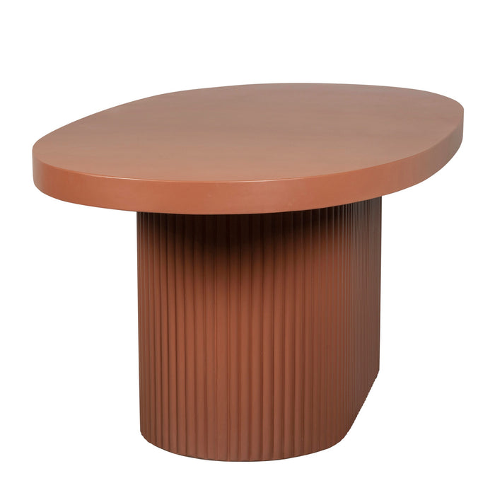 Alaric 2m Concrete Oval Dining Table - Terracotta