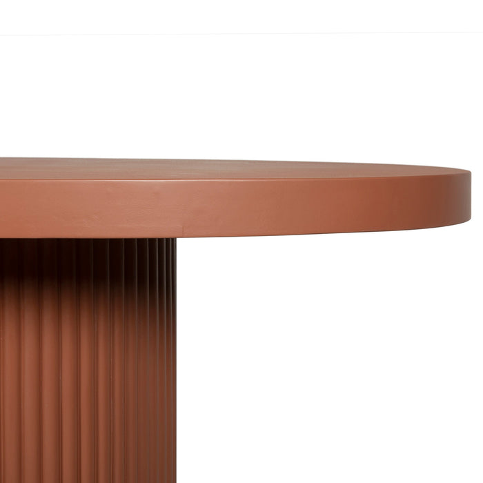 Alaric 2m Concrete Oval Dining Table - Terracotta