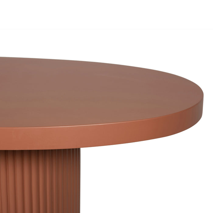 Alaric 2m Concrete Oval Dining Table - Terracotta