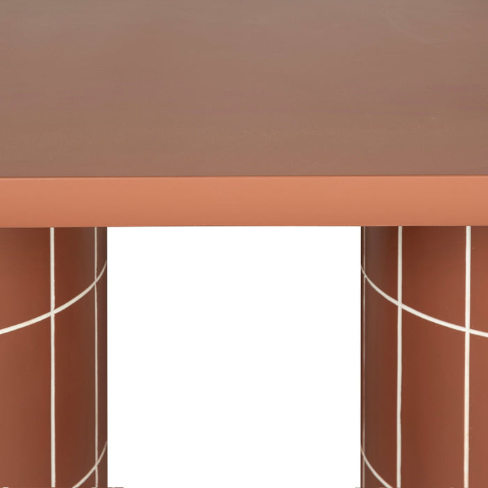 Lutetia 2m Concrete Oval Dining Table- - Terracotta
