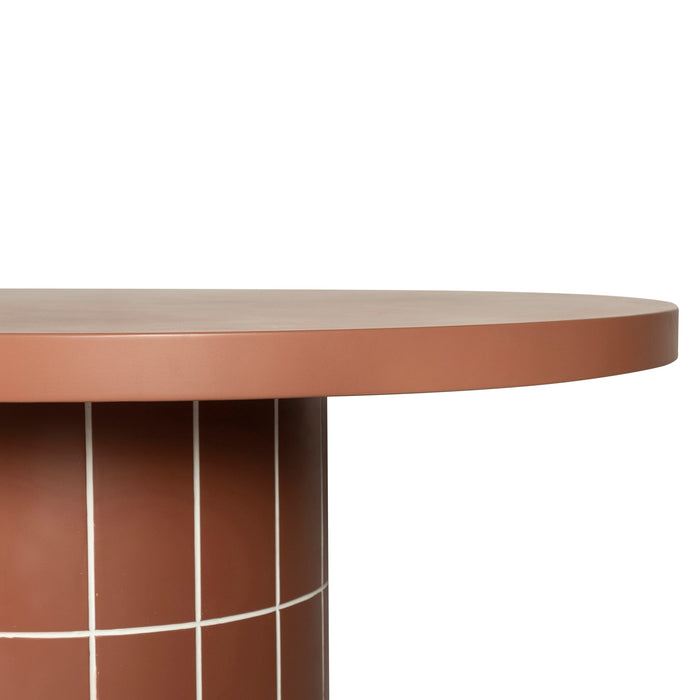 Lutetia 2m Concrete Oval Dining Table- - Terracotta