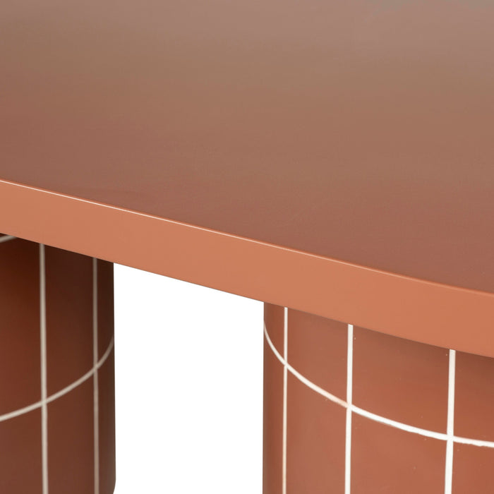 Lutetia 2m Concrete Oval Dining Table- - Terracotta