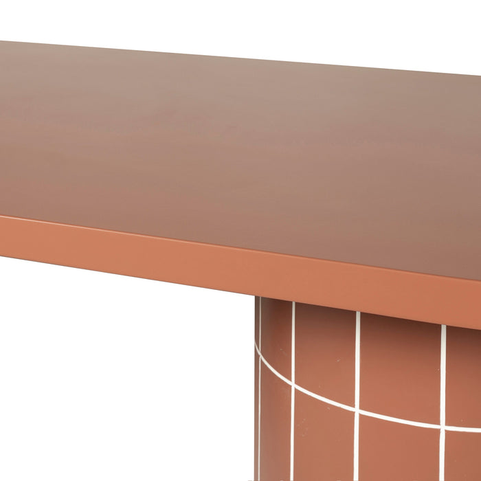 Lutetia 2.4m Concrete Oval Dining Table - Terracotta