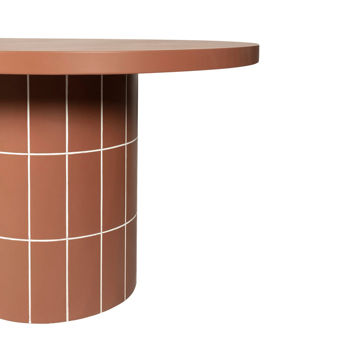 Lutetia 2.4m Concrete Oval Dining Table - Terracotta