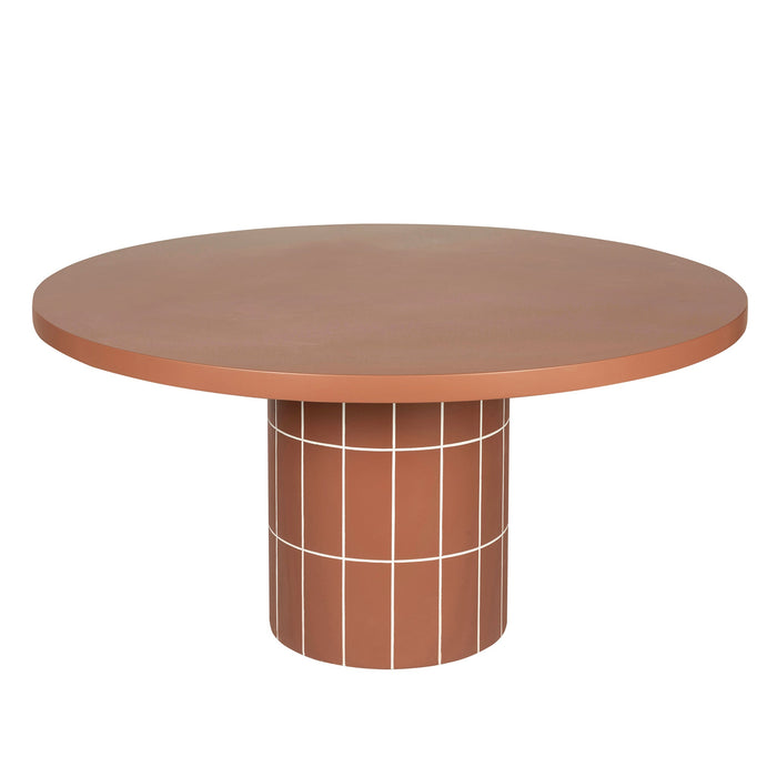 Lutetia 1.4m Concrete Round Dining Table - Terracotta