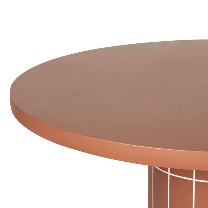 Lutetia 1.4m Concrete Round Dining Table - Terracotta