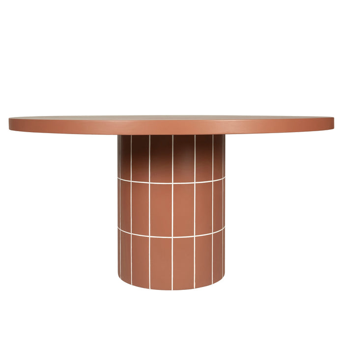 Lutetia 1.4m Concrete Round Dining Table - Terracotta