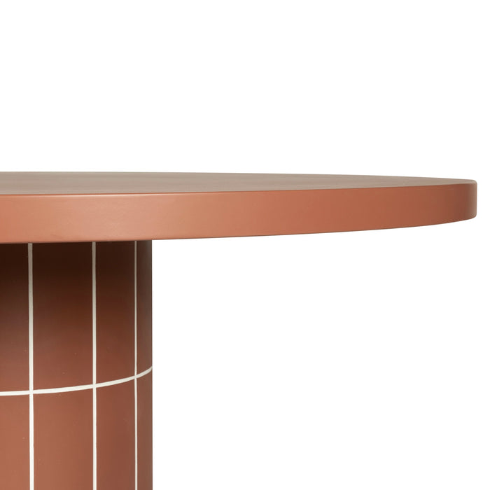 Lutetia 1.4m Concrete Round Dining Table - Terracotta