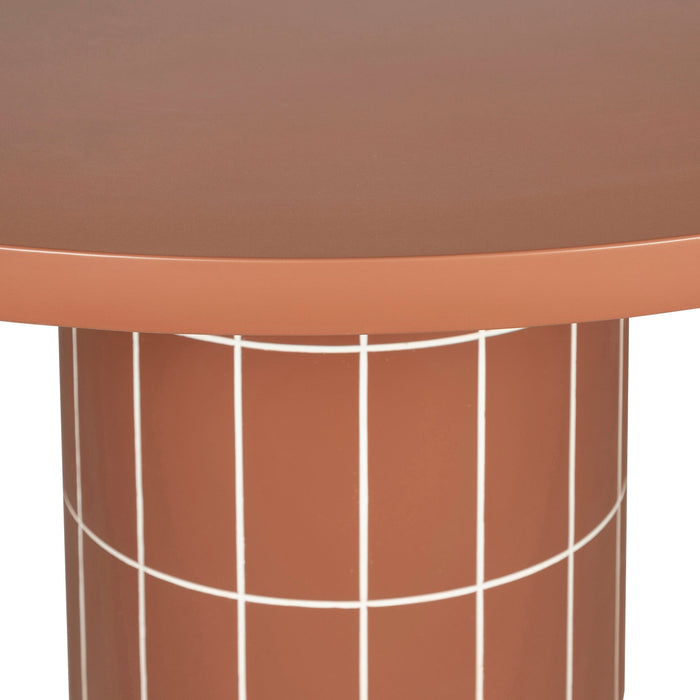 Lutetia 1.4m Concrete Round Dining Table - Terracotta