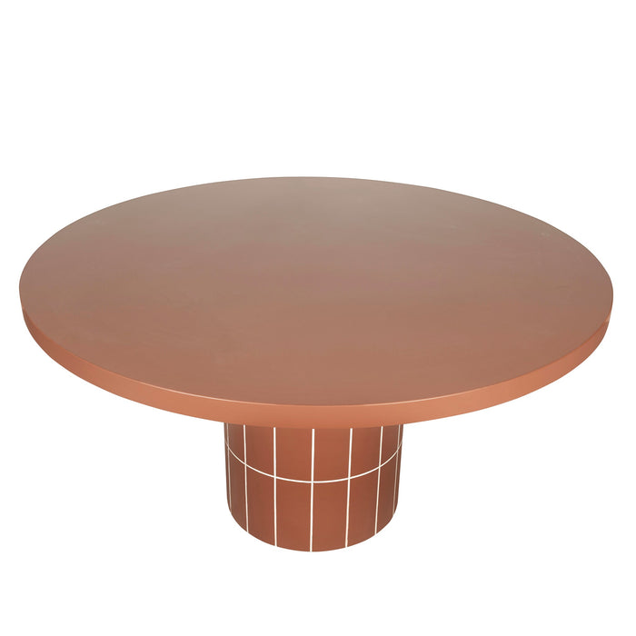 Lutetia 1.4m Concrete Round Dining Table - Terracotta