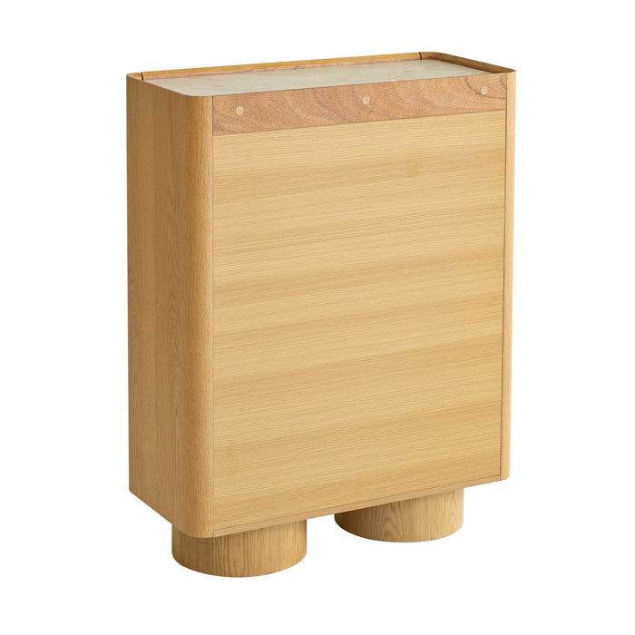 Elandra Stone Top Tallboy Drawer - Natural