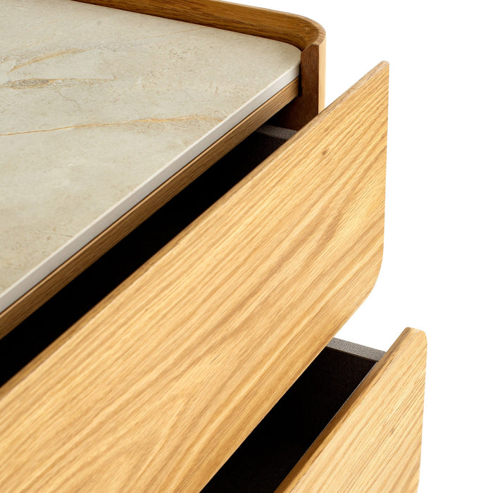 Elandra Stone Top Tallboy Drawer - Natural