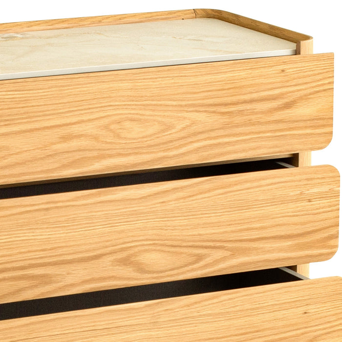 Elandra Stone Top Tallboy Drawer - Natural
