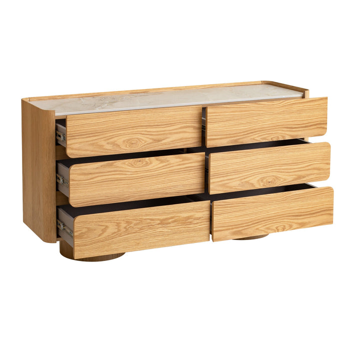 Elandra Stone Top Dresser Unit - Natural
