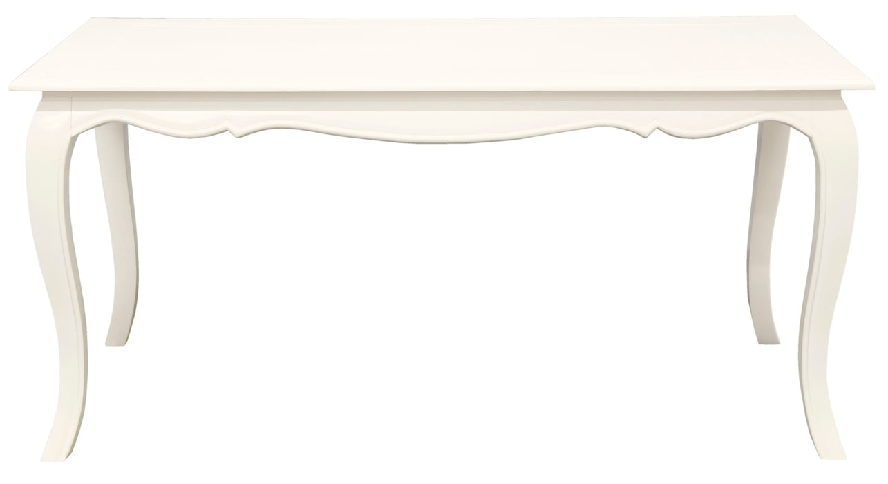 French Provincial Dining Table 160 x 85 cm (White)