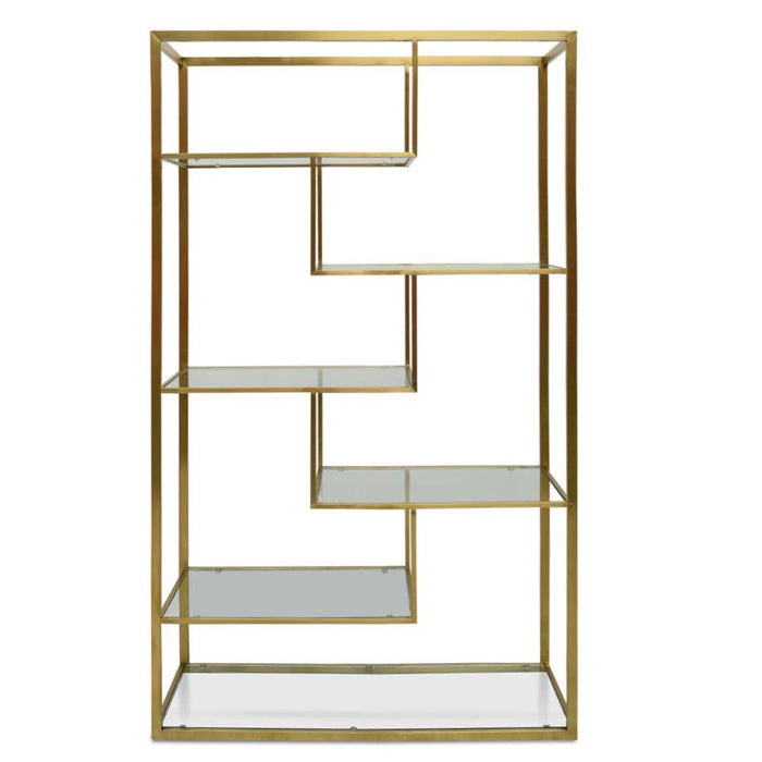 CDT2365-KS 1.2m Glass Shelving Unit - Gold Frame