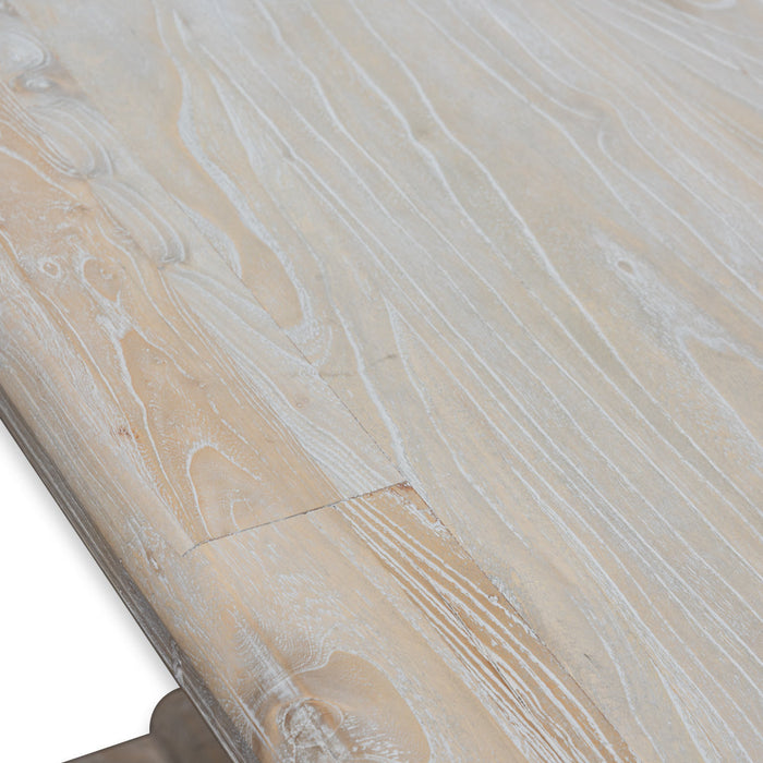 CDT2482 Dining Table 2.4m - Rustic White Washed