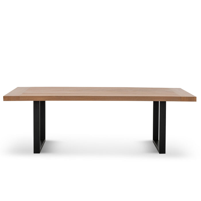 CDT2909-VA 2.4m Dining Table - Dusty Oak with Matte Black Base