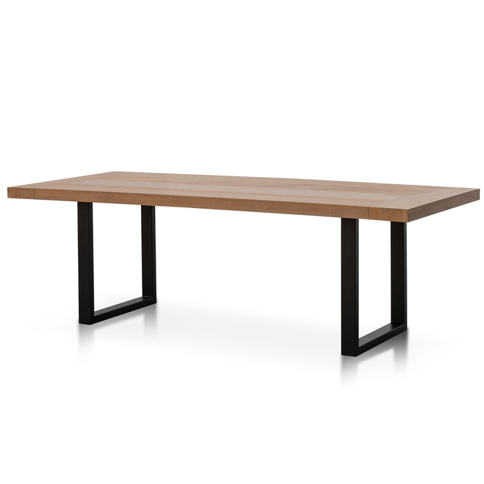 CDT2909-VA 2.4m Dining Table - Dusty Oak with Matte Black Base