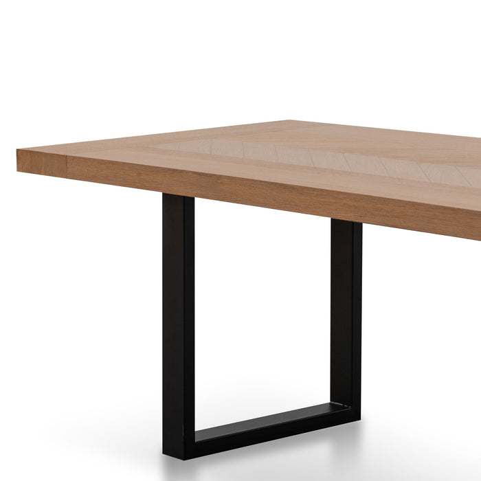 CDT2909-VA 2.4m Dining Table - Dusty Oak with Matte Black Base