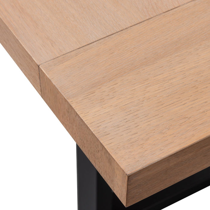 CDT2909-VA 2.4m Dining Table - Dusty Oak with Matte Black Base