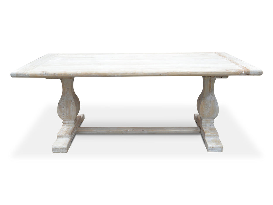 CDT511 198cm Dining Table - Rustic White Washed