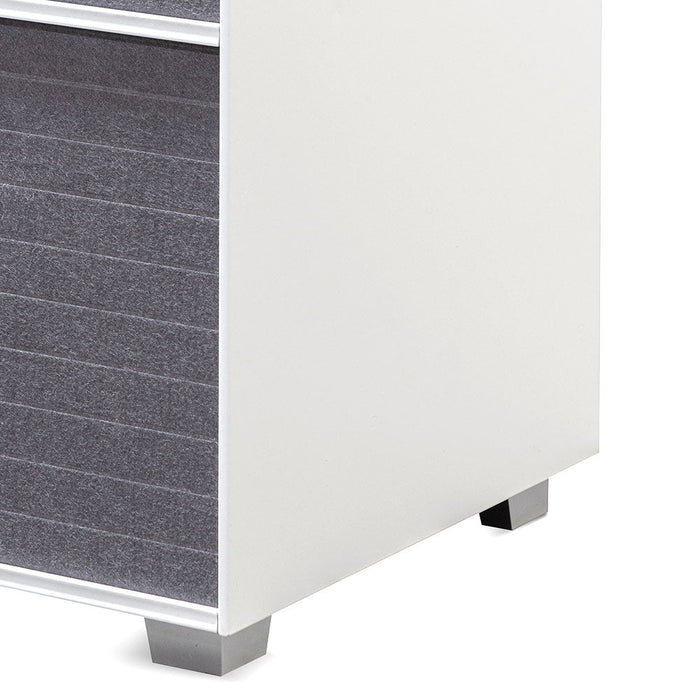 CDT6169-SN Inter-layered White Storage Cabinet - Grey Doors