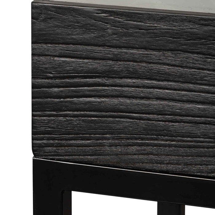 Ted 1.39m Reclaimed Console Table - Full Black