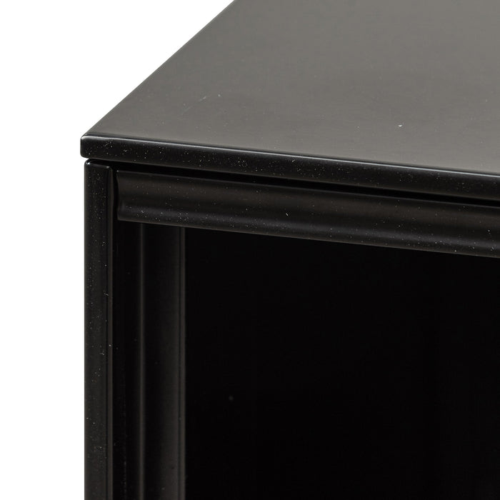 CDT6548-SN Inter-layered Black Storage Cabinet - Grey Doors