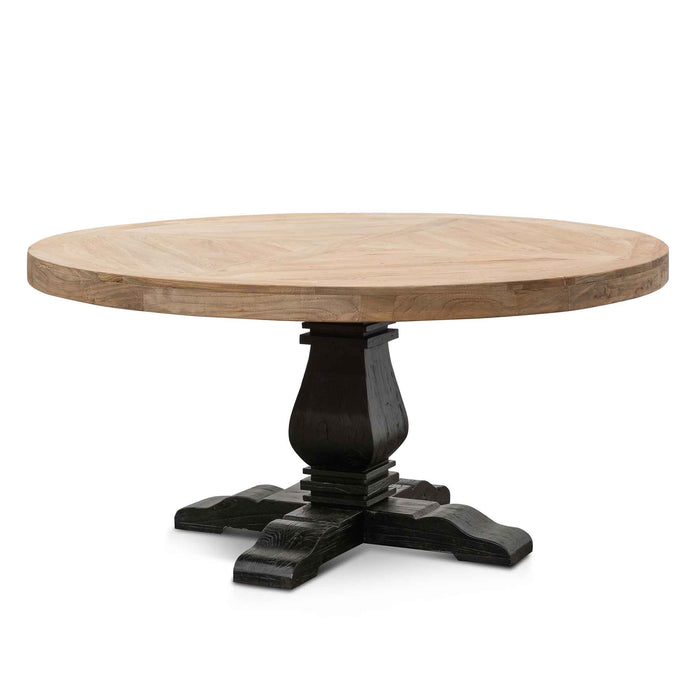 CDT6561 1.6m Round Dining Table - Natural in Black Base