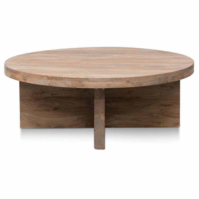 Calibre Furniture Ramona 100cm Round Coffee Table - Natural - Thick Base