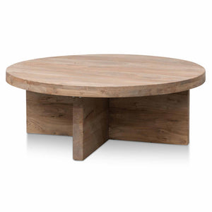 Calibre Furniture Ramona 100cm Round Coffee Table - Natural - Thick Base