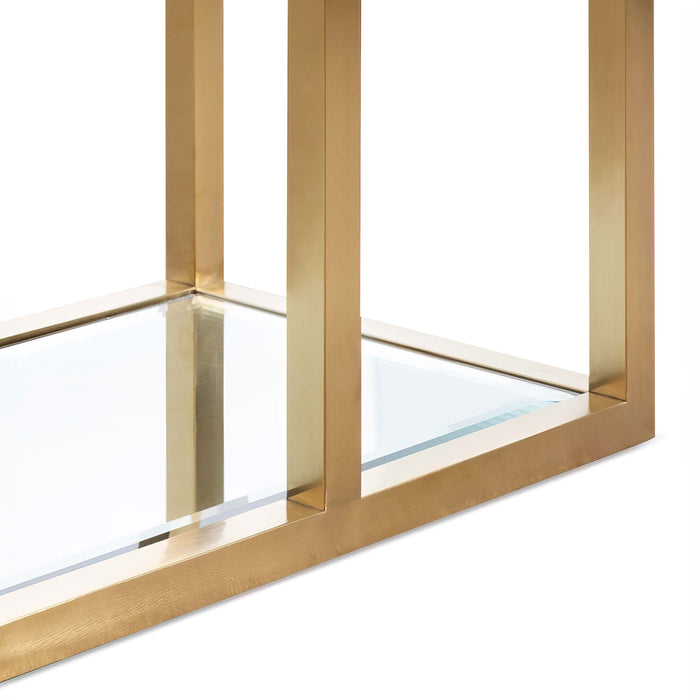 CDT6569-BS 1.6m Glass Console Table - Brushed Gold