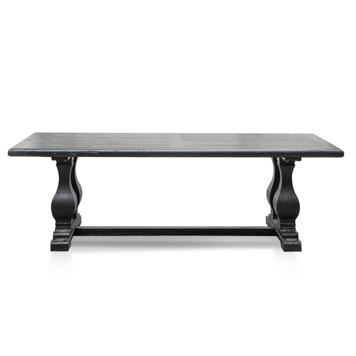 CDT6616 Elm Wood Dining Table 2.4m - Full Black