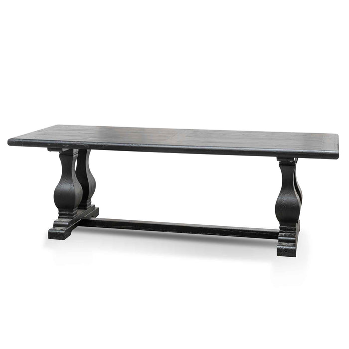 CDT6616 Elm Wood Dining Table 2.4m - Full Black