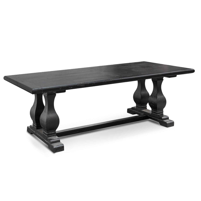 CDT6616 Elm Wood Dining Table 2.4m - Full Black