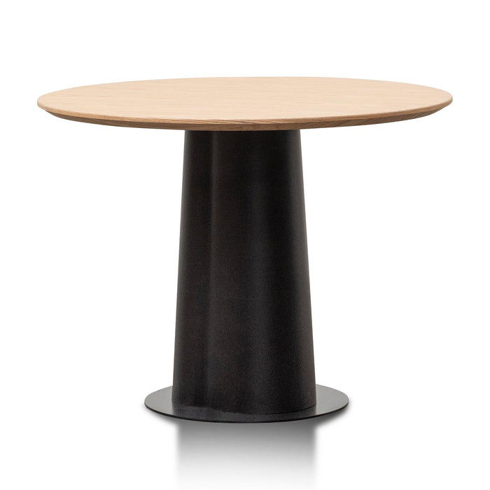 CDT6667-SD Round Wooden Dining Table - Natural Top and Black Base