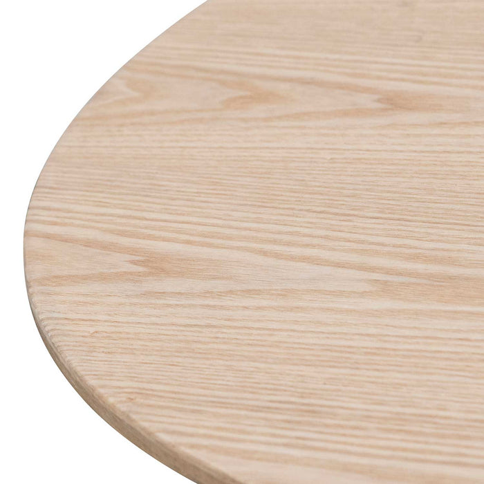 CDT6667-SD Round Wooden Dining Table - Natural Top and Black Base