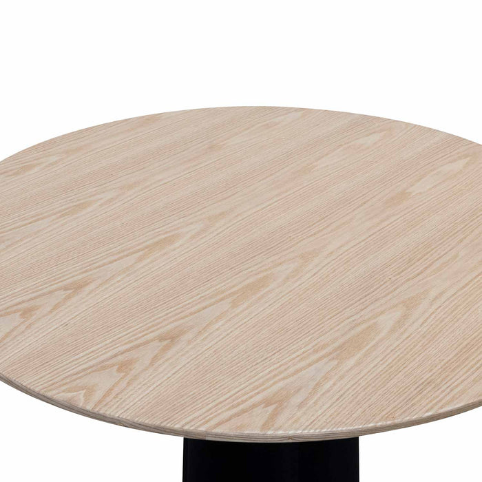 CDT6667-SD Round Wooden Dining Table - Natural Top and Black Base