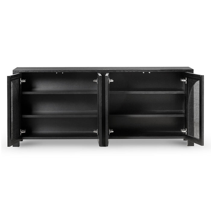 CDT6778-CN 1.95m Black Oak Sideboard Unit - Rattan