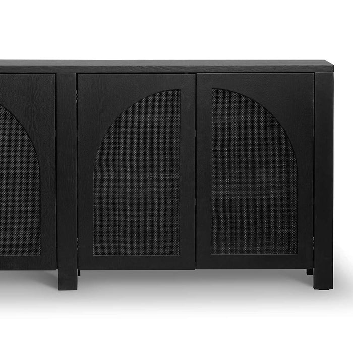 CDT6778-CN 1.95m Black Oak Sideboard Unit - Rattan